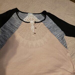 Hayden Los Angeles Multi colored Crochet Back top